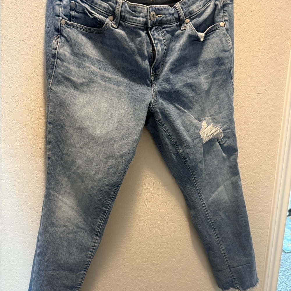 Torrid Blue Boyfriend Jeans with Distressed Details size 14